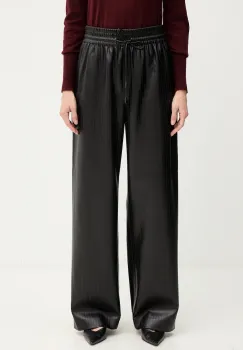 BOSS pantaloni culoarea negru, lat, high waist, 50548123 imagine