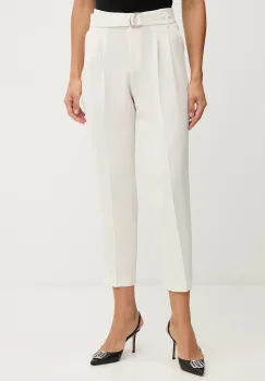 BOSS pantaloni culoarea roz, drept, high waist, 50490037 imagine