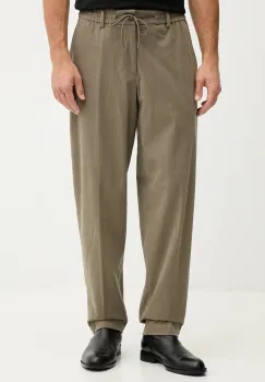 BOSS pantaloni de catifea cord barbati, culoarea verde, drepti 50549390 imagine