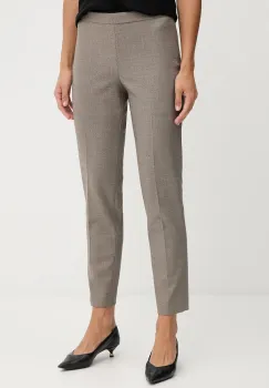 BOSS pantaloni de lana culoarea bej, fason tigareta, high waist, 50545535 imagine