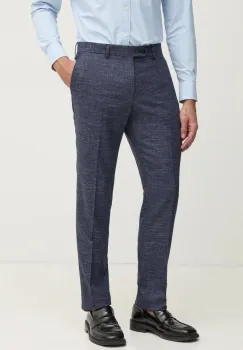 BOSS pantaloni de lana culoarea bleumarin, cu fason chinos, 50535685 imagine