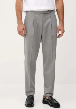 BOSS pantaloni de lana culoarea gri, cu fason chinos, 50551829 imagine