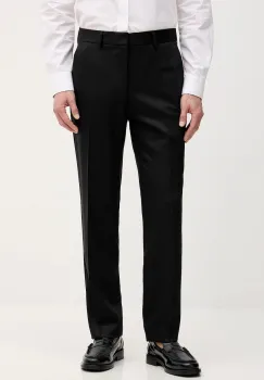 BOSS pantaloni de lana culoarea gri, drept, 50469183 imagine