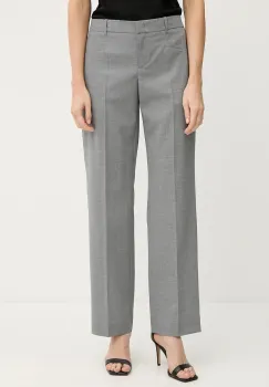 BOSS pantaloni de lana culoarea gri, drept, medium waist, 50542004 imagine
