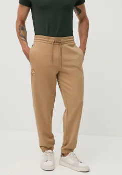 BOSS pantaloni de trening din bumbac culoarea bej, neted, 50518728 imagine
