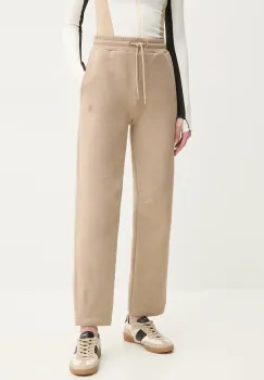 BOSS pantaloni de trening femei, culoarea bej, melanj, 50537486 imagine