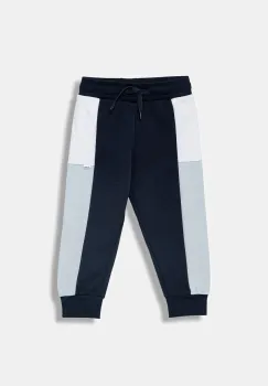 BOSS pantaloni de trening pentru bebelusi culoarea bleumarin, cu imprimeu, J52429 imagine