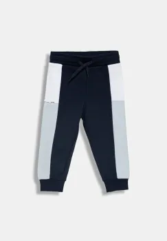 BOSS pantaloni de trening pentru bebelusi culoarea bleumarin, cu imprimeu, J52429 imagine