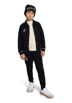 BOSS pantaloni de trening pentru copii culoarea negru, cu imprimeu, J52291 imagine