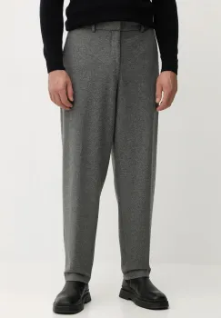 BOSS pantaloni din lana culoarea gri, drept, 50551541 imagine