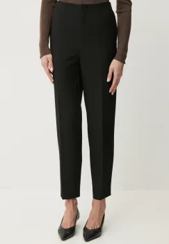 BOSS pantaloni femei, culoarea negru, croiala tigareta, high waist, 50511954 imagine