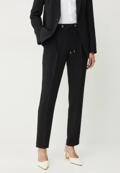 BOSS pantaloni femei, culoarea negru, drept, high waist, 50490039 imagine
