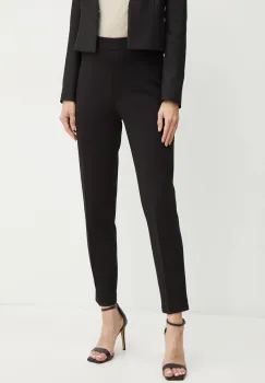 BOSS pantaloni femei, culoarea negru, drept, high waist, 50490056 imagine