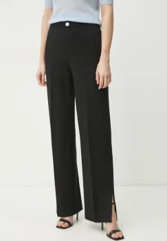 BOSS pantaloni femei, culoarea negru, drept, high waist, 50537782 imagine