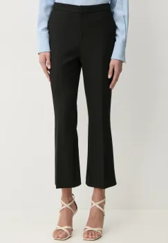 BOSS pantaloni femei, culoarea negru, fason tigareta, high waist, 50537898 imagine