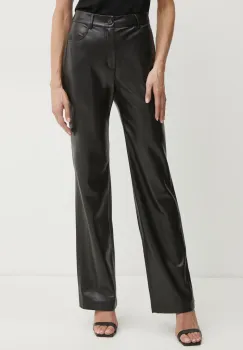 BOSS pantaloni femei, culoarea negru, lat, high waist, 50534543 imagine
