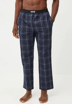 BOSS pantaloni pijama bumbac culoarea albastru marin, modelator, 50527330 imagine