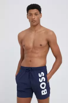 BOSS pantaloni scurti de baie culoarea albastru marin imagine