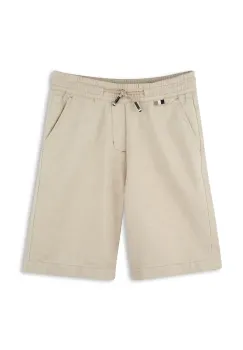 BOSS pantaloni scurti de in pentru copii culoarea bej, talie reglabila, J51988 imagine