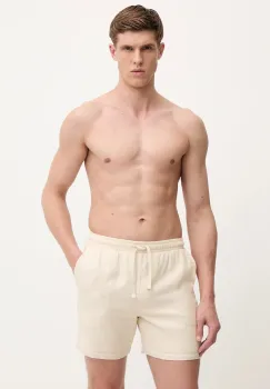 BOSS pantaloni scurti din bumbac culoarea bej, 50540134 imagine