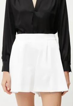 BOSS pantaloni scurti femei, culoarea alb, neted, high waist, 50537474 imagine