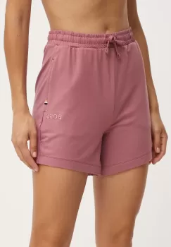 BOSS pantaloni scurti femei, culoarea roz, neted, high waist, 50515554 imagine