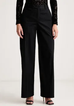 BOSS  pantaloni wide leg pentru femei din bumbac cu elastan Tianaha imagine