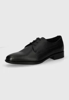 BOSS pantofi de piele Colby barbati, culoarea negru, 50523042 imagine