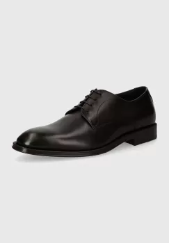 BOSS pantofi de piele Derrek barbati, culoarea maro, 50522941 imagine