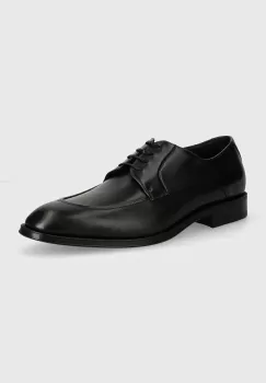 BOSS pantofi de piele Derrek barbati, culoarea negru, 50522920 imagine