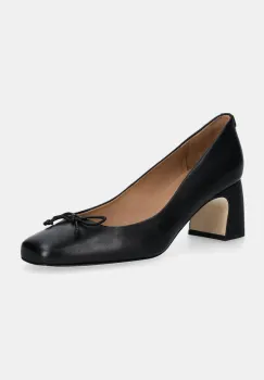 BOSS pantofi de piele Luara culoarea negru, cu toc drept, 50539005 imagine