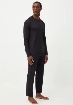 BOSS pijama barbati, culoarea negru, neted, 50527304 imagine