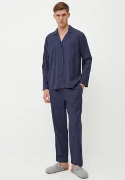BOSS pijamale de bumbac culoarea albastru marin, modelator, 50527522 imagine