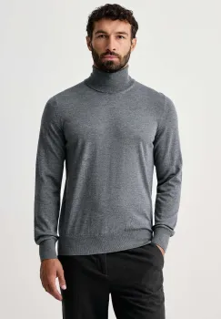 BOSS  pulover cu guler inalt pentru barbati din lana H-Musso imagine
