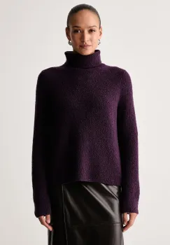 BOSS  pulover cu guler inalt pentru femei cu lana Fubrini imagine
