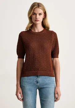 BOSS  pulover cu maneca scurta pentru femei din bumbac Folearia imagine