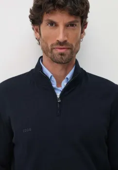 BOSS pulover de bumbac culoarea albastru marin, light, 50516914 imagine