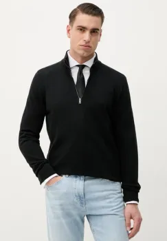 BOSS pulover de bumbac culoarea negru, light, cu turtleneck imagine