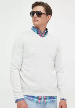 BOSS pulover de lana barbati, culoarea alb, light imagine