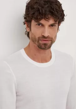 BOSS pulover de lana barbati, culoarea bej, light imagine