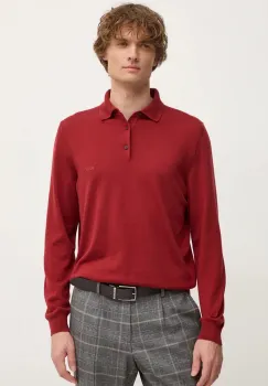 BOSS pulover de lana barbati, culoarea bordo, light imagine