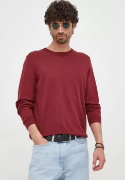 BOSS pulover de lana barbati, culoarea bordo, light imagine