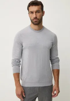 BOSS pulover de lana barbati, culoarea gri imagine