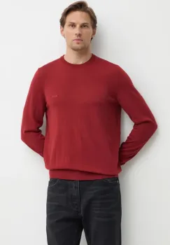 BOSS pulover de lana barbati, culoarea rosu imagine