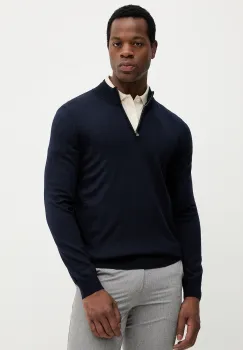 BOSS pulover de lana culoarea bleumarin, light, cu turtleneck, 50528300 imagine