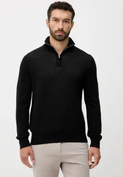 BOSS pulover de lana culoarea negru, cu turtleneck, 50543155 imagine