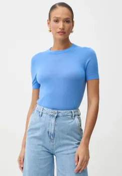 BOSS pulover de lana femei, culoarea albastru marin, light, 50492857 imagine