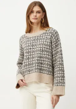 BOSS pulover din amestec de lana femei, culoarea bej, 50523729 imagine