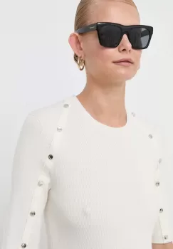 BOSS pulover din amestec de lana femei, culoarea bej, light imagine