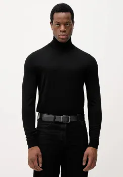 BOSS pulover din amestec de matase culoarea negru, light, cu turtleneck, 50550015 imagine